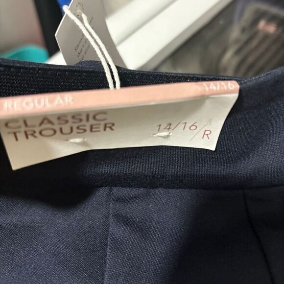 Lane Bryant Womens Cassic Ponte Trouser Pants 14R Navy Blue High Rise Stretchy - Picture 9 of 11